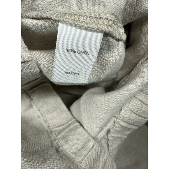 J Jill Love Linen 100% Linen Pants Womens Size XL Beige‎ Pull On Elastic Waist - Picture 3 of 6